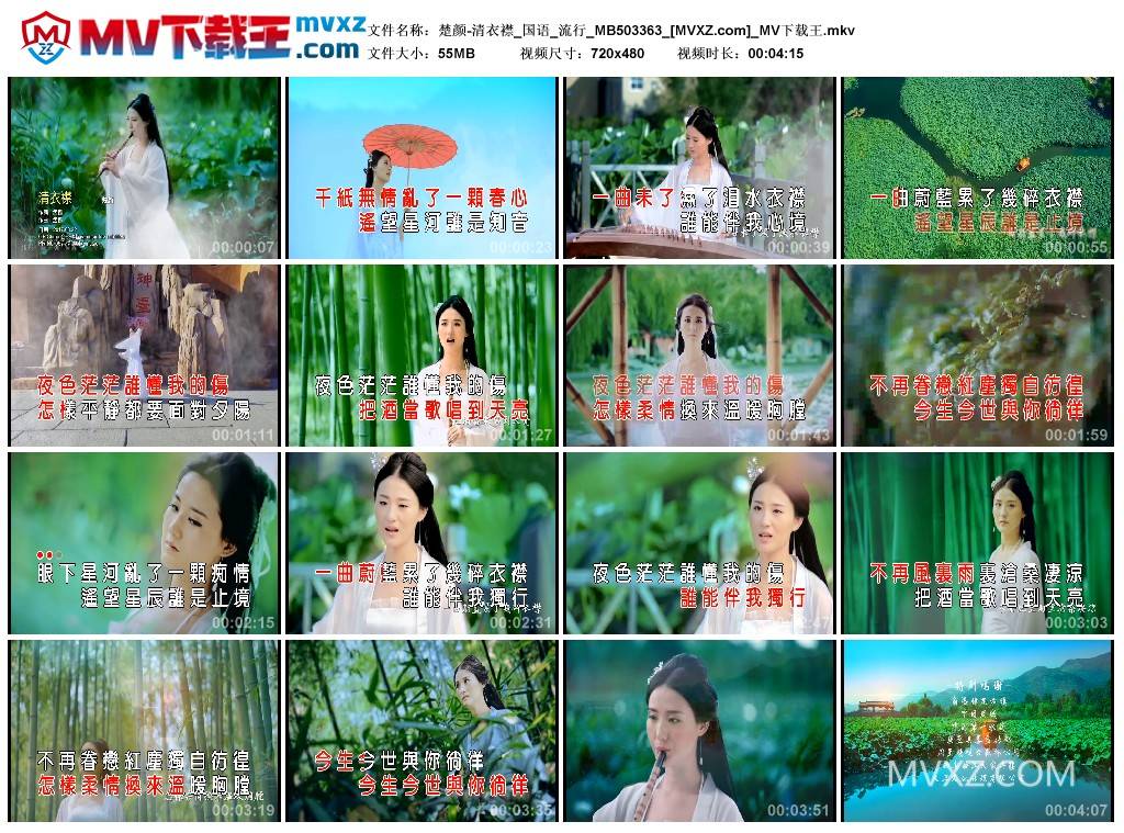 楚颜-清衣襟_国语_流行_MB503363